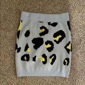 Wild Honey Silver Black Ribbed Mini Skirt